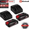 A collage of Einhell Power X-Change battery chargers and batteries. Produktbild-Vorschau
