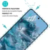 A close-up of a smartphone screen protector being applied to a Google Pixel 8 Pro. Produktbild-Vorschau