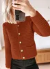 ASKSA Damen Strickjacke Rundhals Cardigan Knopfleiste Produktbild-Vorschau 3