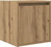 A single wooden cube-shaped nightstand with a drawer or cabinet front. Náhled obrázku produktu