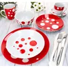 6x Pula czerwony talerz obiadowy Ø27cm porcelanowy talerz Podgląd zdjęcia produktu 6