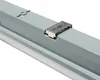 A close-up view of a gray LED light fixture with a silver mounting clip. Produktbild-Vorschau
