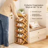 STILVORA Bambus Schuhregal 25cm, Schuhregal ohne Montage, 7 Produktbild-Vorschau 6