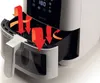 Close-up of an air fryer with red arrows indicating airflow. Náhľad obrázku produktu