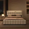 ProximaX Polsterbett 140x200 cm Beige mit RGB-LED, USB & 4 Produktbild-Vorschau 1