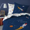 Weltall, Rakete, Planeten Bettwäsche Set 135x200 + 80x80 Produktbild-Vorschau 1
