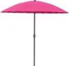 A pink patio umbrella with a black pole against a white background. Produktbild-Vorschau