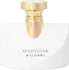 A close-up studio shot of a white and gold perfume bottle. Náhled obrázku produktu