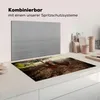 KitchenYeah© Herdabdeckplatte Zwei Hühner in einem Auslauf Produktbild-Vorschau 3