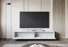 A modern living room with a TV stand and a large television. Podgląd zdjęcia produktu