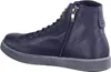 A side view of a dark blue leather high-top sneaker. Anteprima dell’immagine prodotto