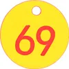 50 štítků na úly, kulaté, číslované ABS visačky s otvorem, Náhled obrázku produktu 2