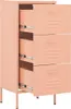 A pink metal cabinet with three drawers is shown against a white background. Produktbild-Vorschau