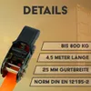 Spanngurte mit Ratsche und Haken 4er Set | 25mm breit | Produktbild-Vorschau 2