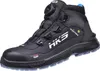 A black HKS safety boot with a blue accent on the collar, shown against a white background. Produktbild-Vorschau
