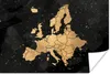 MuchoWow® Poster Karte - Europa - Gold 90x60 cm - Produktbild-Vorschau 1