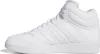 A white Adidas Hoops 4.0 Mid sneaker shown from the side on a white background. Voir les images du produit