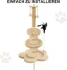 An exploded view of a wooden cat scratching post with toys. Produktbild-Vorschau