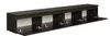 A long, dark brown TV stand with multiple open compartments and doors. Produktbild-Vorschau