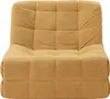 A yellow upholstered floor chair with a tufted back and seat, shown from the front on a white background. Náhled obrázku produktu