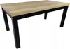 A rectangular dining table with a light wood-effect top and black legs, shown from a slightly elevated side angle against a white background. Náhled obrázku produktu