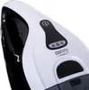 Close-up of the top part of a white and black handheld vacuum cleaner, showing the power button and brand logo. Anteprima dell’immagine prodotto