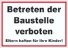 Betreten der Baustelle Schild schwarz-weiß-rot A5 Rückseite Produktbild-Vorschau 1