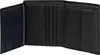 An open black leather wallet is shown against a white background. Produktbild-Vorschau