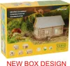A box of a wooden construction set for building houses, with a picture of a model house in a natural setting. Anteprima dell’immagine prodotto