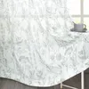Halbtransparent Vorhang Blumenmuster Voile mit Kruselband Produktbild-Vorschau 1