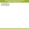 A list of kitchen appliances with their brands, numbers, and models, presented on a white background with a green header. Produktbild-Vorschau