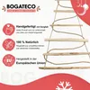 Marketing image for BOGATECO Home & Garden Products, featuring a wooden ladder with rope and text highlighting product features. Podgląd zdjęcia produktu