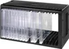 A black CD rack filled with clear CD cases. Anteprima dell’immagine prodotto