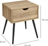 HowHomely | Nachttisch - Nachtkommode mit Schublade - braun Produktbild-Vorschau 3