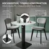 A table and chairs in a modern dining setting, with close-up insets highlighting product features. Náhľad obrázku produktu