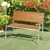 home24 Gartenbank - Teak Massiv / Edelstahl Produktbild-Vorschau 2