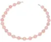 Kette Collier aus Rosenquarz Kugelkette Edelsteine zart Produktbild-Vorschau 1