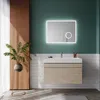 Lustro łazienkowe SONNI z oświetleniem LED, 100 x 60 cm, z Podgląd zdjęcia produktu 2