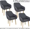 Stühle Esszimmerstühle Armlehnstuhl Polsterstuhl Stoff Produktbild-Vorschau 1