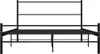 A black metal bed frame with a headboard, shown from the front against a white background. Náhled obrázku produktu
