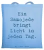 Mr. & Mrs. Panda Einkaufstüte Spruch Samojede Licht - Sky Produktbild-Vorschau 1