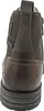 A close-up rear view of a brown boot. Voir les images du produit