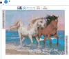 Haft diamentowy ARTULIO - Dwa konie na plaży - 40 x 30 cm - Podgląd zdjęcia produktu 3