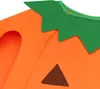 A close-up view of a child's pumpkin costume, showing the collar and a triangular patch. Produktbild-Vorschau