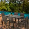 Polyrattan Tisch Rechteckig mit 6 Bunten Stühlen 150x90 Produktbild-Vorschau 2