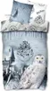 A Harry Potter themed duvet cover and pillowcase set featuring Hogwarts Castle and Hedwig the owl. Produktbild-Vorschau