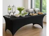 Tischhusse 180 cm Stretch – Schwarz – Catering Tischbezug – Produktbild-Vorschau 5