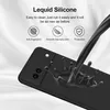 A black phone case with liquid silicone being poured onto it, illustrating its properties. Produktbild-Vorschau