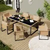 Merax Polyrattan-Esstisch-Set für 6 Personen, Gartenmöbel Produktbild-Vorschau 8