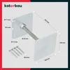 A diagram of a metal post support with dimensions and screws. Anteprima dell’immagine prodotto